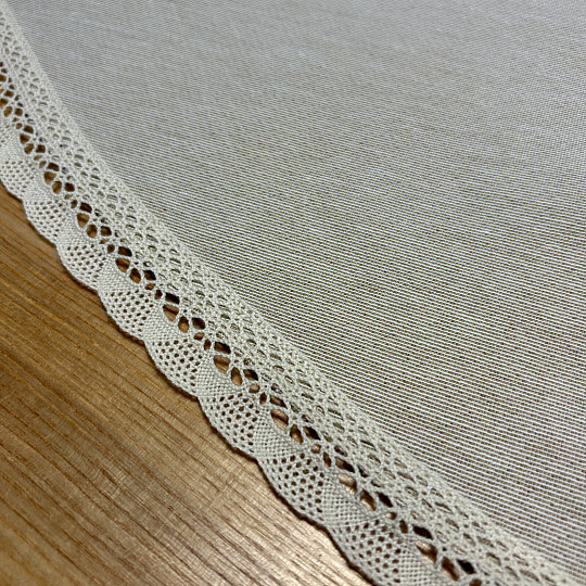 Round tapestry tablecloth NATUR WITH LACE