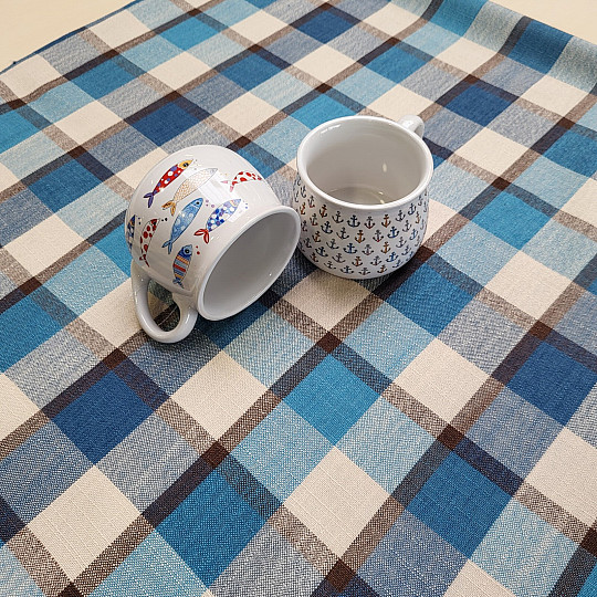 Tablecloth and scarf ATILA BLUE