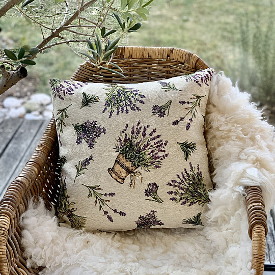 Tapestry cushion cover LAVENDER FLOWER