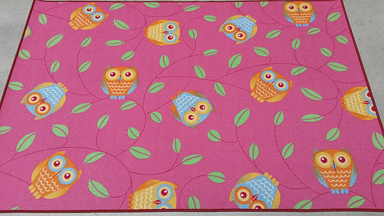 Carpet for girls OWL - Happy  owl pink