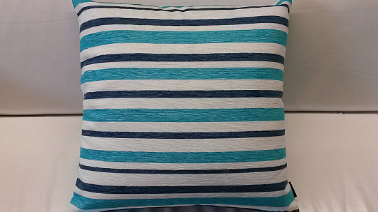 Decorative pillow cover PEKING stripes blue-turquoise