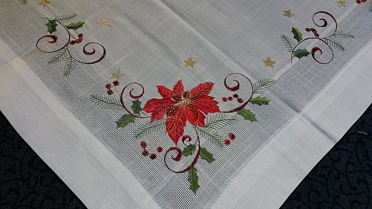 Christmas embroidered tablecloth and shawls ROSES