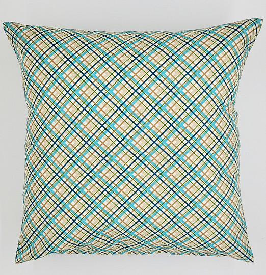 Decorative cushion cover EUGEN turquoise-brown