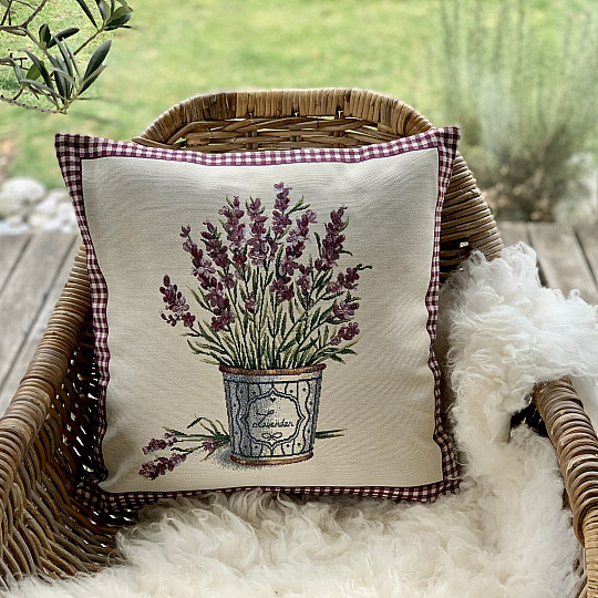 Tapestry cushion cover FLOWERS FROM PROVENCE LAVENDER