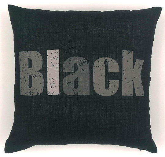 Decorative cushion cover COLORS BLACK