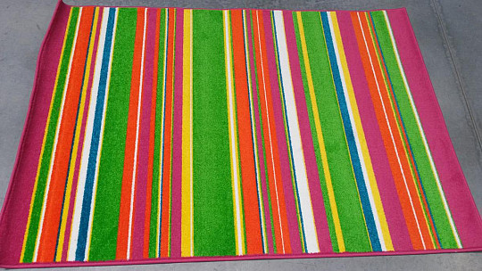 Children carpet CITY stripe pink