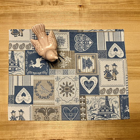 Placemat PATCHWORK HEART blue