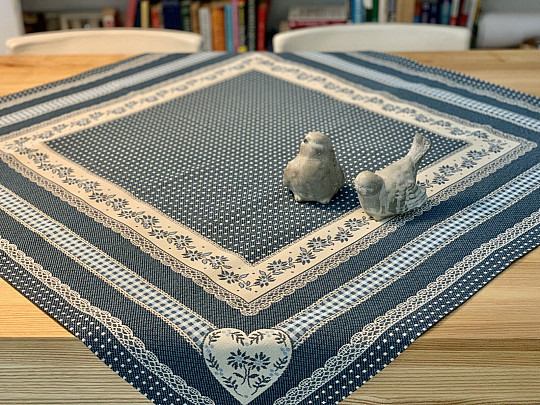 Tapestry tablecloth and shawl SELSKÁ JIZBA blue