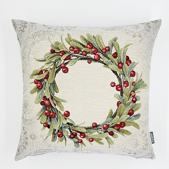Christmas tapestry cover CHRISTMAS WREATH