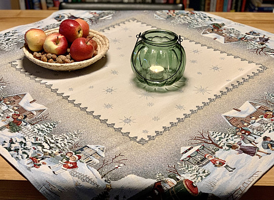 Tapestry tablecloth and scarf WINTER JOY