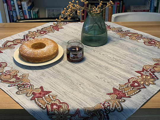 Tapestry tablecloth and scarf CHRISTMAS GINGERBREAD