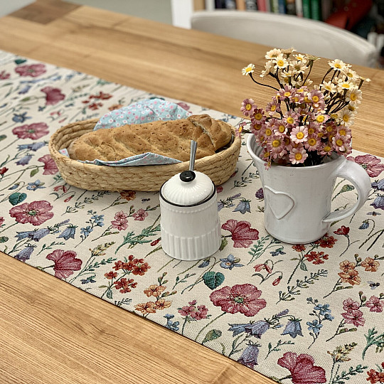 Tapestry tablecloth and scarf BLOOMING MEADOW