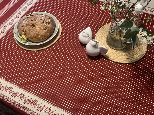 Tapestry tablecloth and shawl SELSKÁ JIZBA red