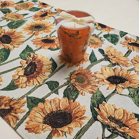Tapestry tablecloth and SUNFLOWER scarf