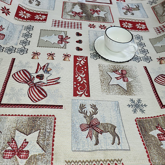 Tapestry tablecloth and scarf COUNTRY CHRISTMAS