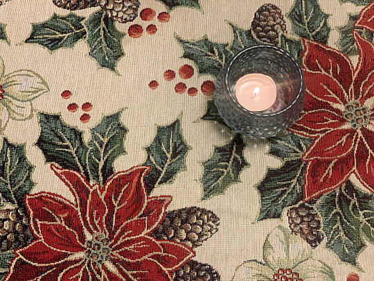 Tapestry tablecloth, scarf CHRISTMAS ROSE BARDI