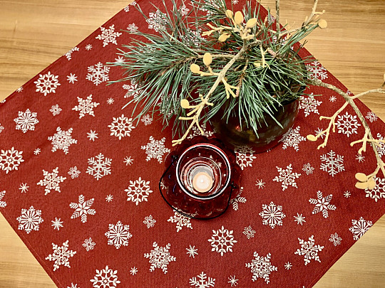 Tapestry tablecloth and scarf RED FLAG