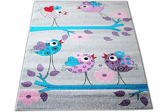 Children's rug BELLA BIRDS gray