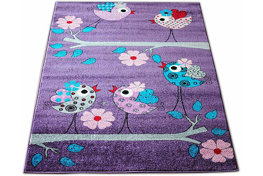 Children's rug BELLA BIRDS lilac