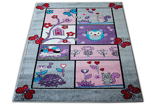 Children's rug ANIMALS gray