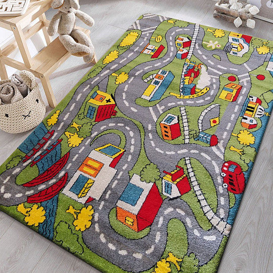 childrens carpet MONDO Roads grey