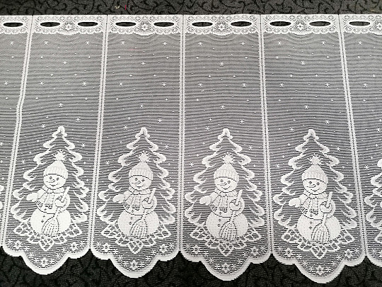 CHRISTMAS jacquard curtain for the SNOWMAN stained glass window