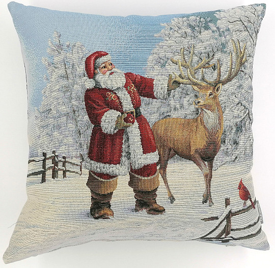 Christmas tapestry cover SANTA WITH DEER