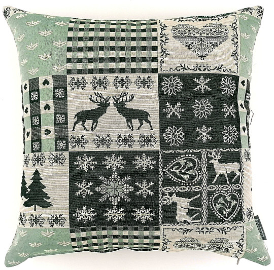 Christmas tapestry cover DEER GREEN