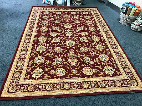 Luxury wool carpet PRAGUE red / beige