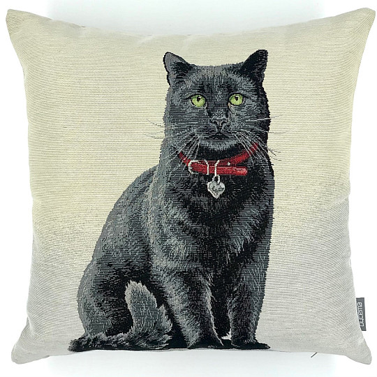 Tapestry cushion cover BLACK CAT