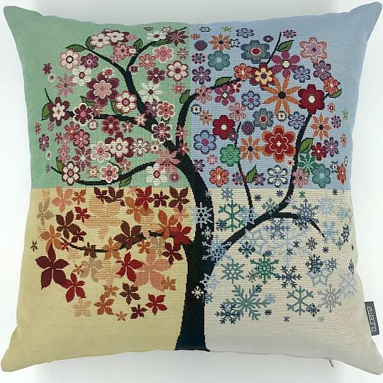 Tapestry cushion cover TREE 4 SEASONS