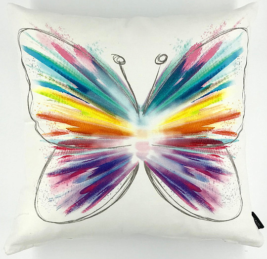 Decorative cushion cover PASTEL BUTTERFLY