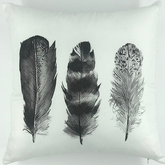 Cushion cover FEATHER BLACK