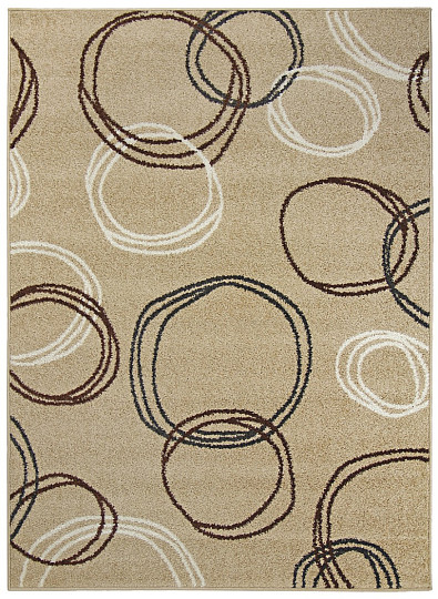 Piece carpet LOTTO circles dark beige