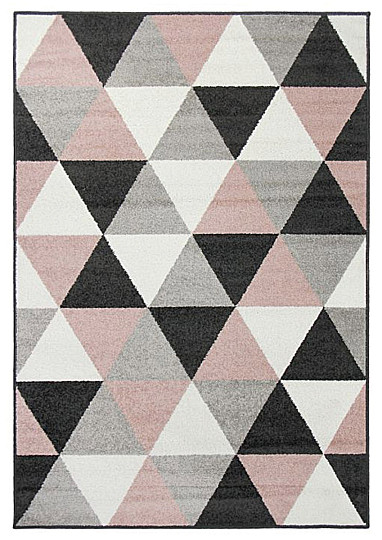Piece carpet LOTTO triangles black / pink