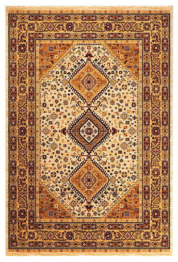 Luxury wool carpet PRAGUE geometric beige