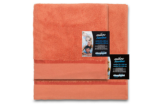 Towel and bath towel MICRO ORANGE
