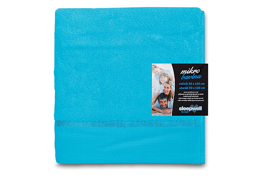 Towel and bath towel MICRO TURQUOISE