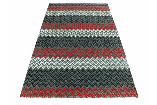 Modern carpet ZIG ZAG red
