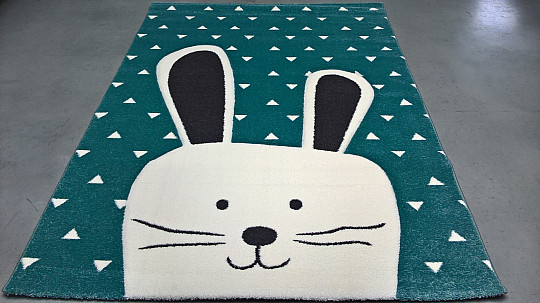 Children carpet PASTEL Bunny turquoise