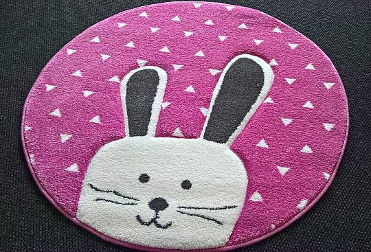 Children's round carpet PASTEL Bunny pink