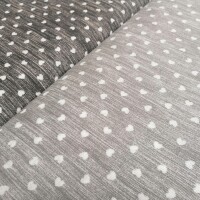Decorative fabric Naira hearts gray