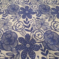 Decorative fabric PIPO BLUE FLOWER