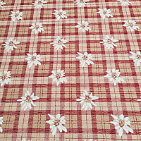 Luxurious decorative fabric FLOWERS AND DIAMONDS red