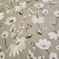 Decorative fabric RICAMATO EMBROIDERY with linen