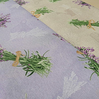 Decorative fabric LAVENDER bouquet LILAC