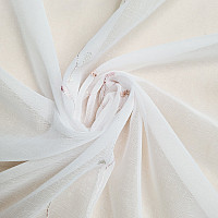 Modern embroidered curtain GERSTER 11545 white - coral