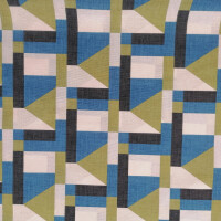 Geo blue decorative fabric