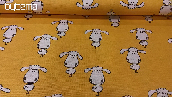 Decorative fabric Sheep yellow