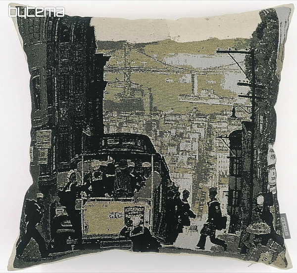 Gobelin cushion cover City - gray